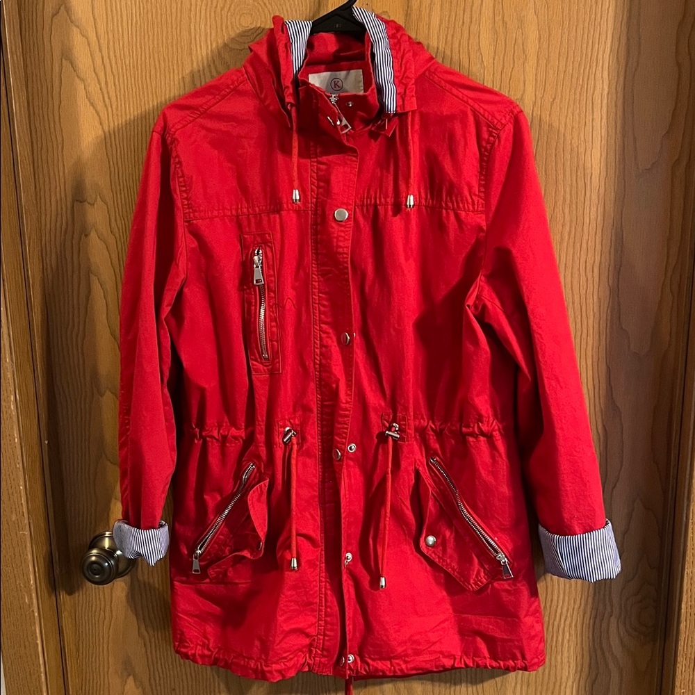 Kelrebec Women’s‎ Red Cinched Waist Light Weight Jacket XL